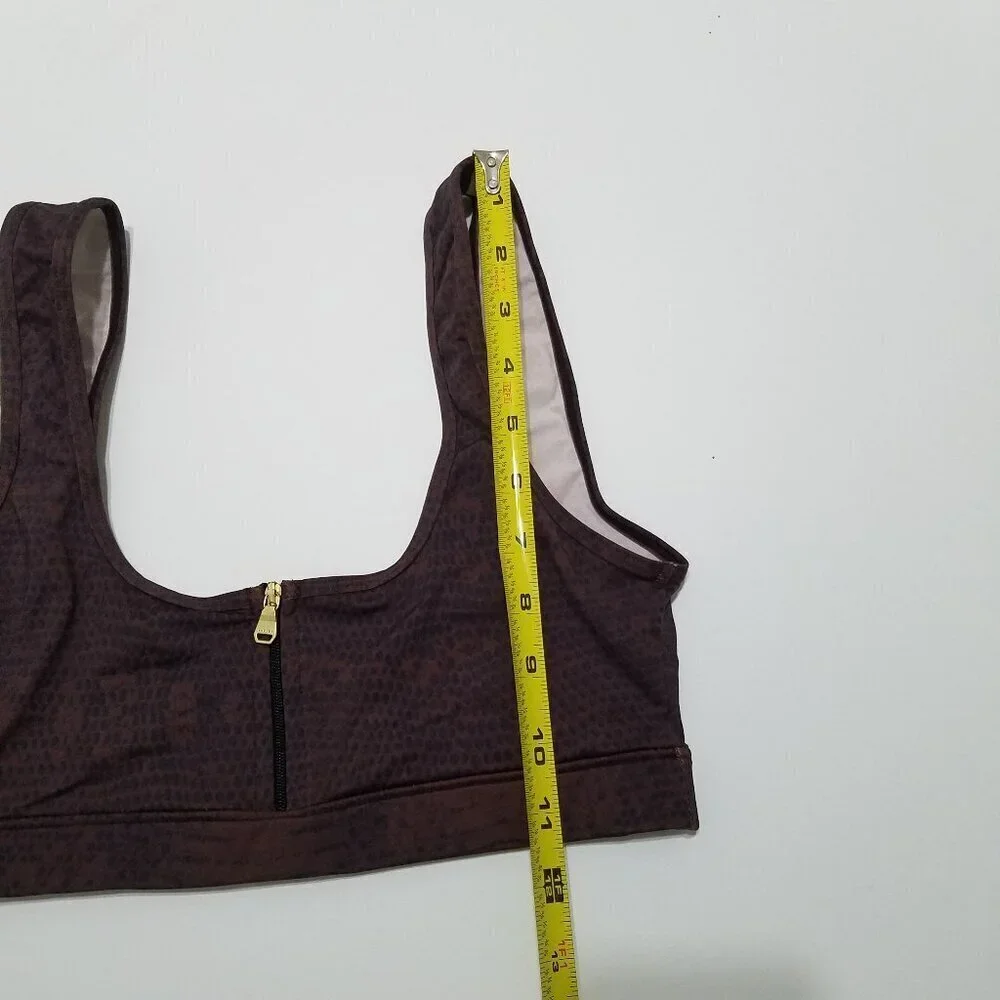 Varley Snake Print Animal Print Unlined Zip Up Sports Bra Size S